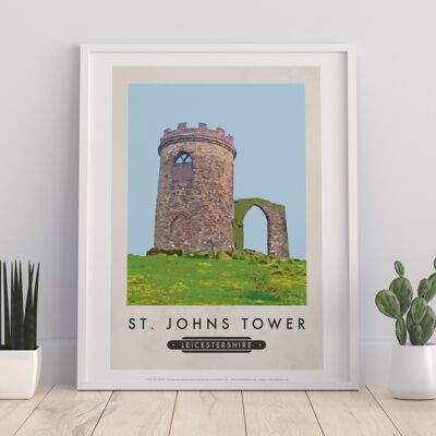 St. Johnd Tower, Leicestshire – Premium-Kunstdruck, 27,9 x 35,6 cm
