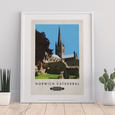 Kathedrale von Norwich, Norfolk – Premium-Kunstdruck im Format 11 x 14 Zoll