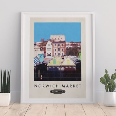 Mercato di Norwich, Norfolk - Stampa d'arte premium 11 x 14".