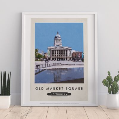 Old Market Square, Nottingham - Impresión de arte premium de 11X14"