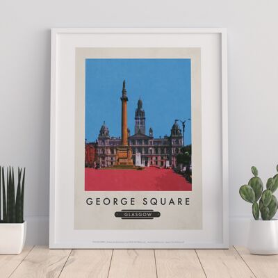 George Square, Glasgow - Impresión de arte premium de 11X14"