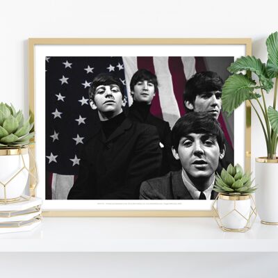 The Beatles - Usa Flag - 11X14” Premium Art Print