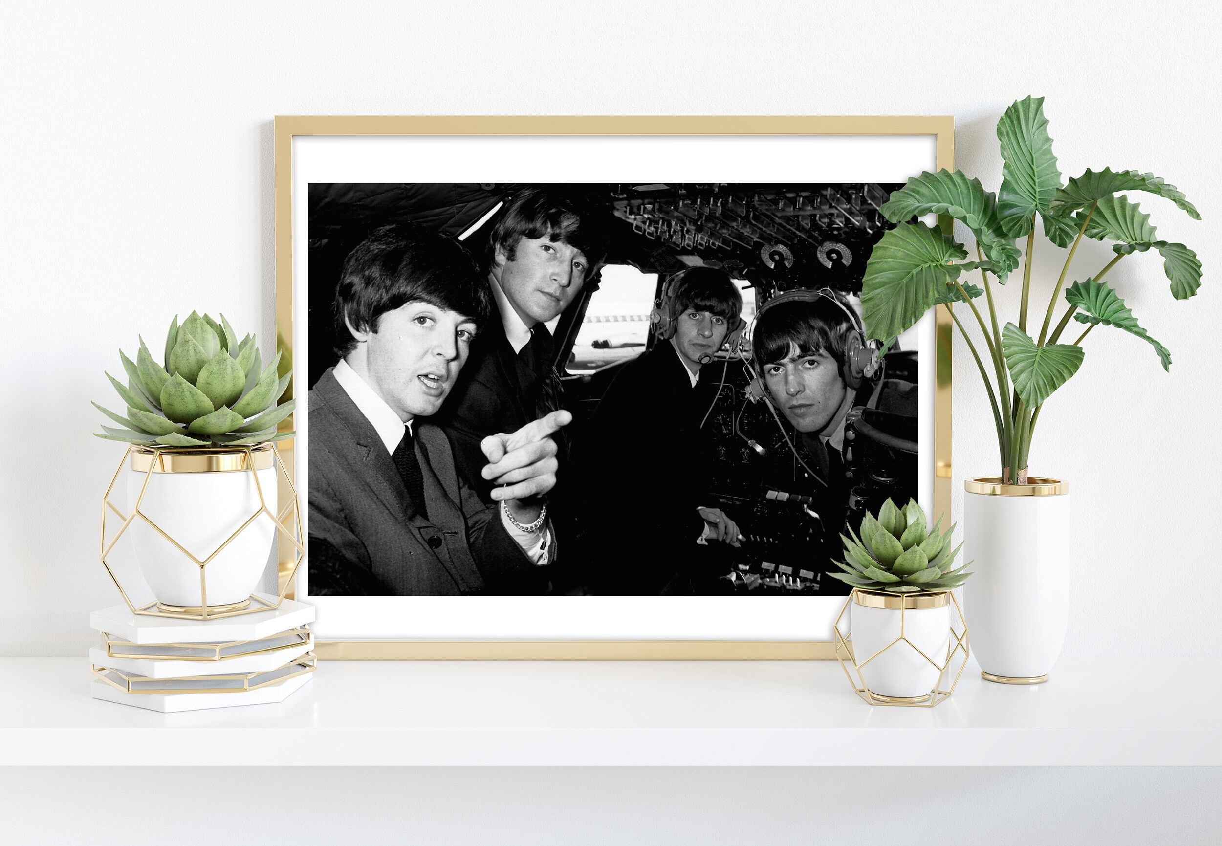 The Beatles - In Cockpit - Stampa artistica premium 11 x 14".