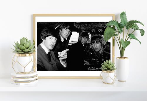 The Beatles - In Cockpit - 11X14” Premium Art Print