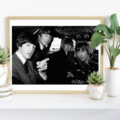 The Beatles - In Cockpit - 11X14” Premium Art Print
