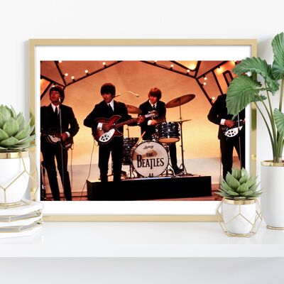 The Beatles - Actuación en vivo - Impresión de arte premium de 11X14"