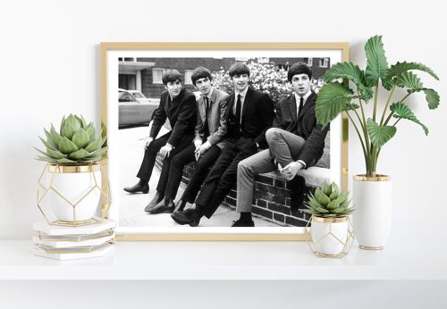 The Beatles - Sat On Wall - 11X14” Premium Art Print