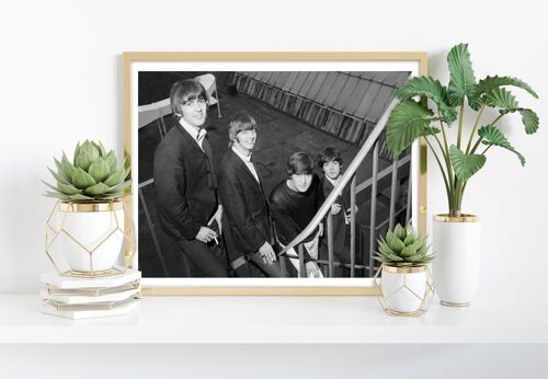 The Beatles Standing On Stairs - 11X14” Premium Art Print
