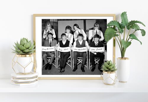 The Beatles - Sitting On Named Chairs - Premium Art Print