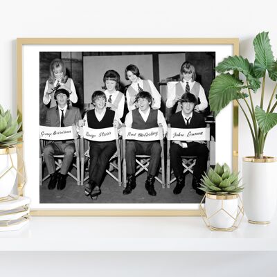 The Beatles - Sitting On Named Chairs - Premium Art Print