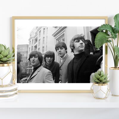 The Beatles - Photo de groupe marchant dans les escaliers - Impression artistique