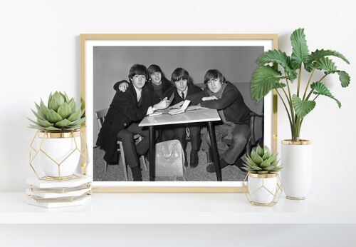 The Beatles - Band Photo Signing Autographs - Art Print