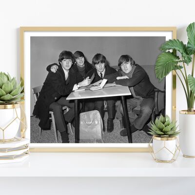 The Beatles - Band Photo Signing Autographs - Art Print