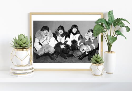 The Beatles - Sitting In Fur Coats - Premium Art Print