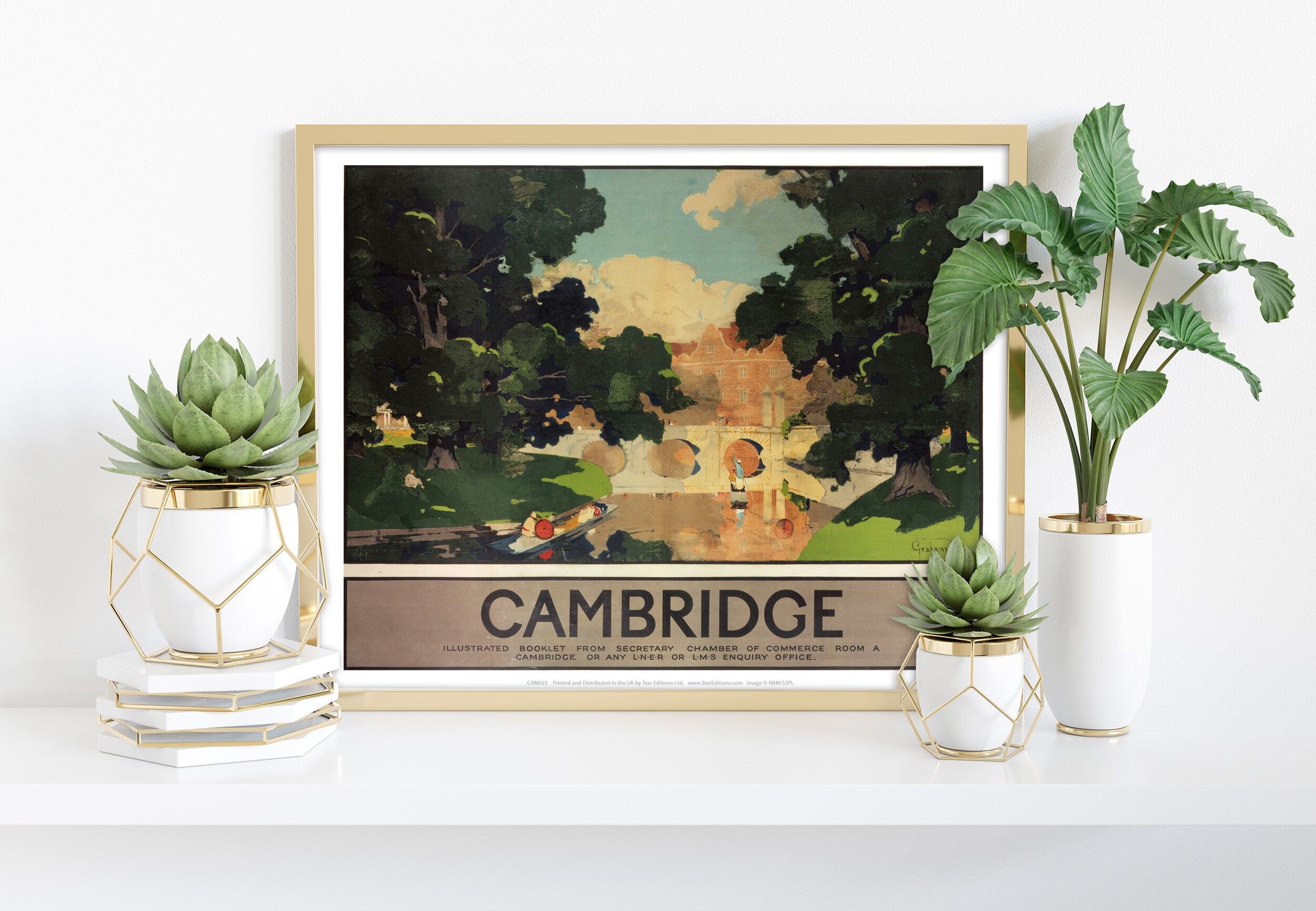 Folleto ilustrado de Cambridge - Impresión de arte premium de 11X14"