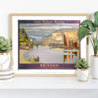 Brixham, Torbay – Sunny Devon – Premium-Kunstdruck im Format 11 x 14 Zoll