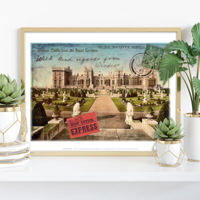 Château de Windsor depuis les jardins royaux - Impression d'art premium