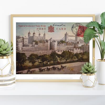 Torre de Londres y Tower Bridge - 11X14" Premium Art Print