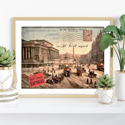 Lime Street e St. George's Hall - Liverpool - Stampa artistica
