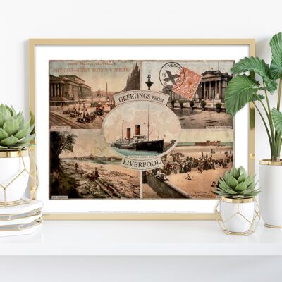Greetings From Liverpool - Five Attractions - Art Print