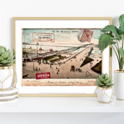 Pier und Pavillon – Southport – Premium-Kunstdruck, 27,9 x 35,6 cm