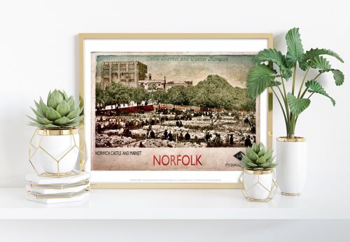 Cattle Market And Castle - Norwich - Premium Art Print