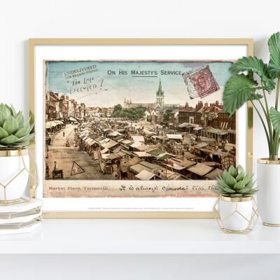 Market Place - Great Yarmouth - Impresión de arte premium de 11X14"