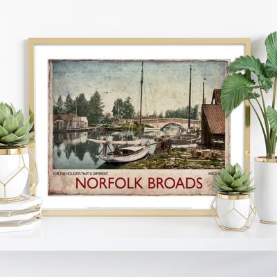 Norfolk Broads - Wroxham - 11 x 14" stampa d'arte premium