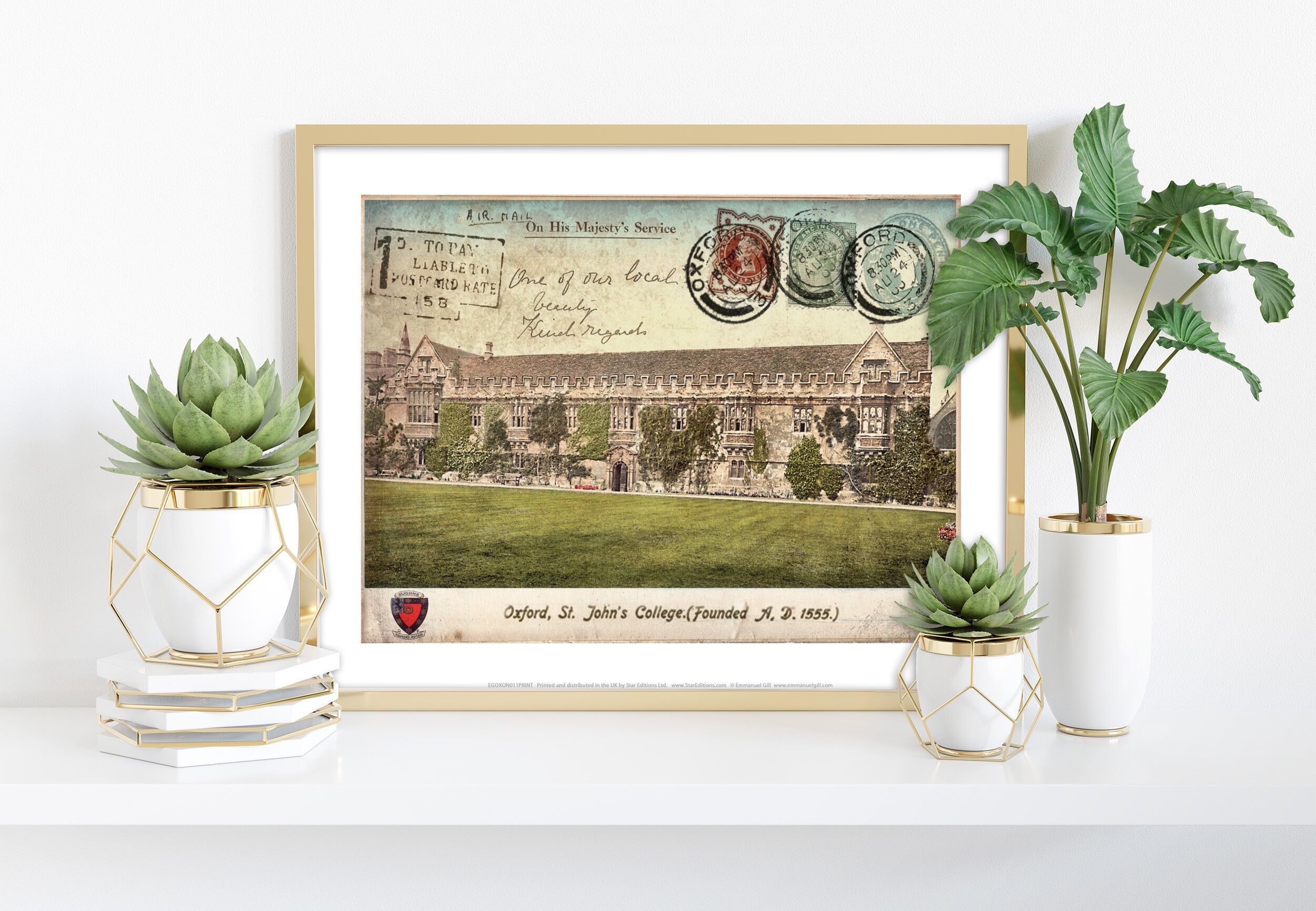 St. Johns College - Oxford - 11X14” Premium Art Print
