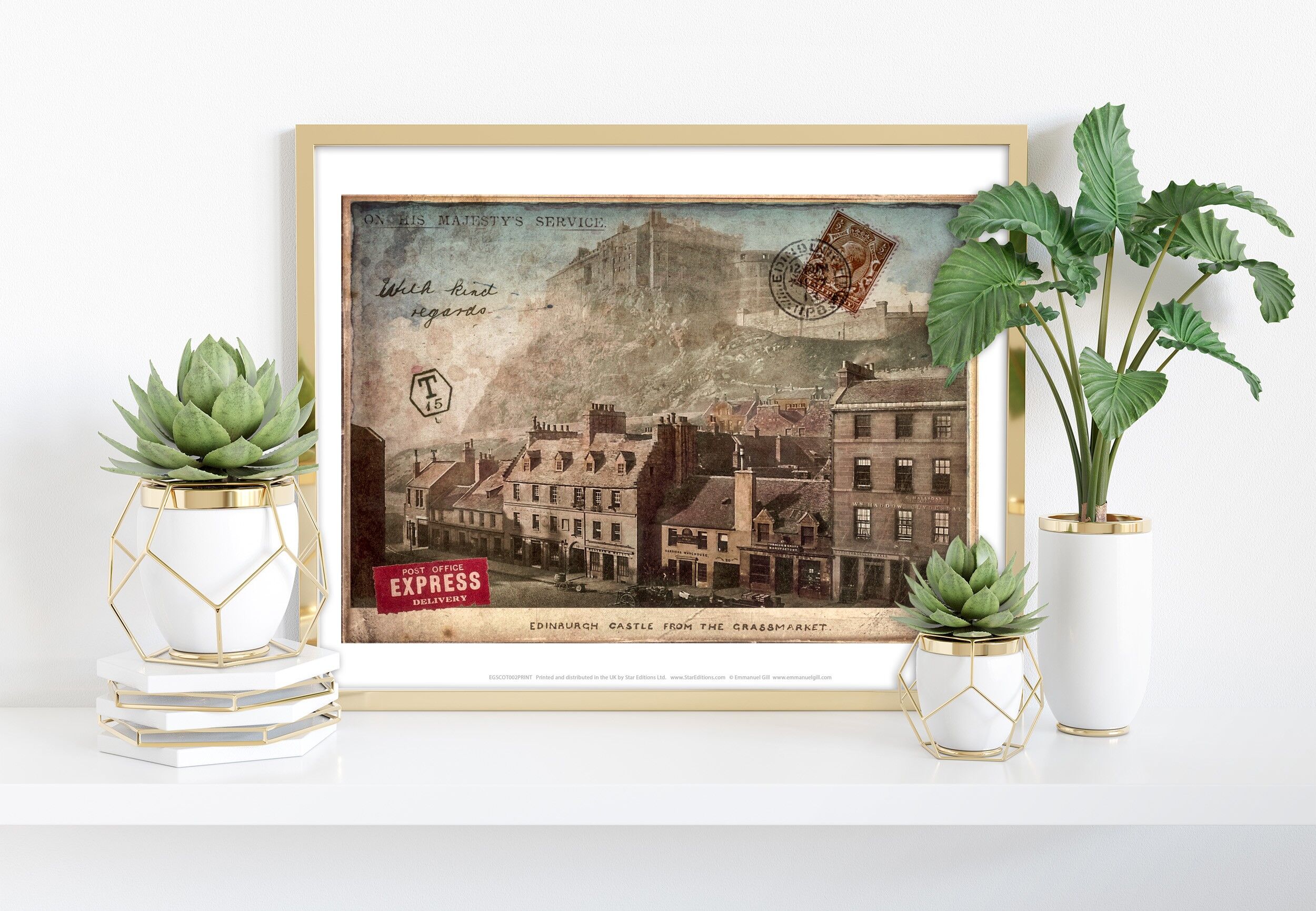 Edinburgh Castle vom Grassmarket - Schottland Kunstdruck