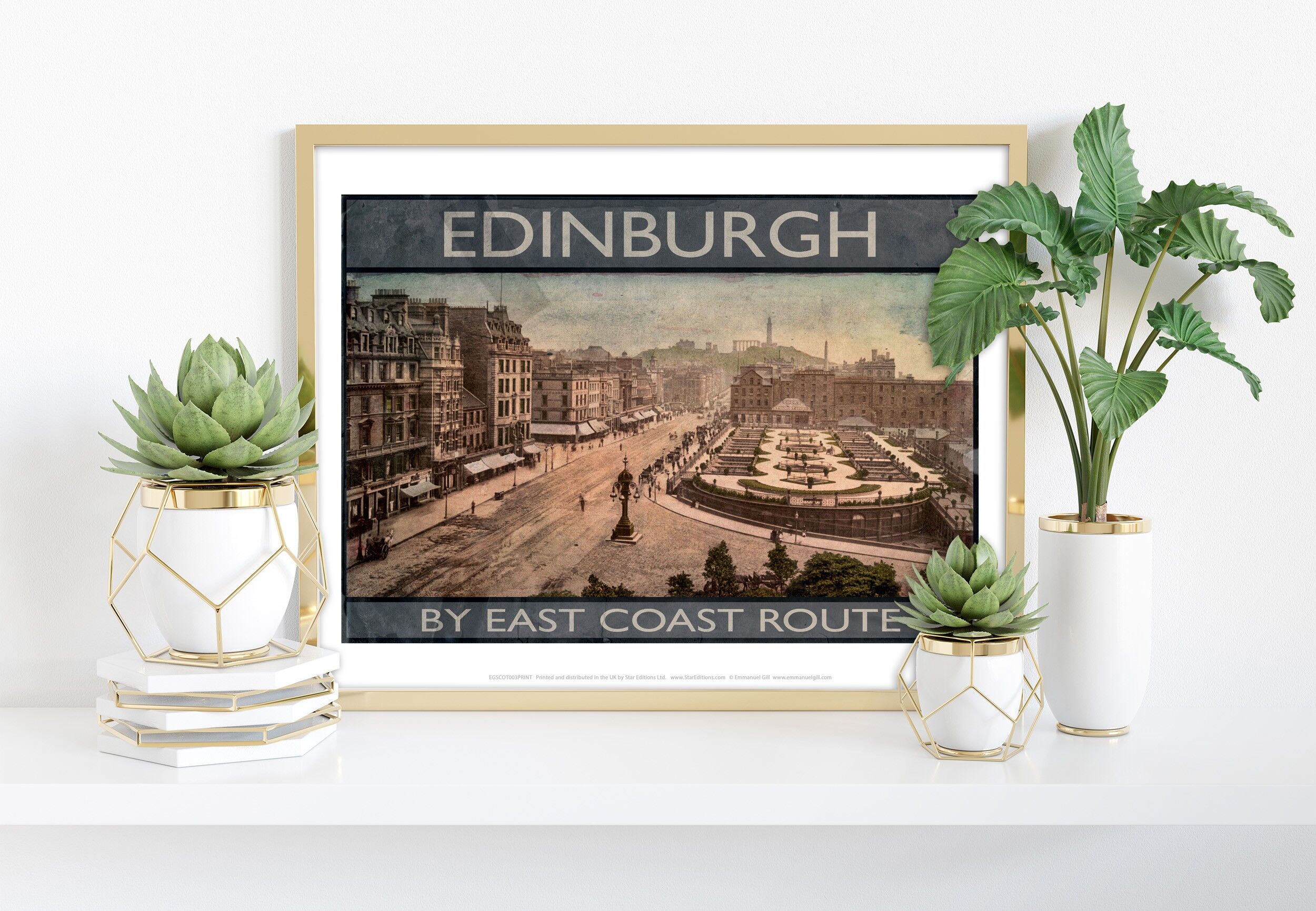 Edinburgh By East Coast Route - Stampa d'arte premium 11 x 14".