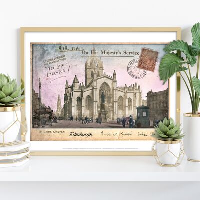 St Giles Church - Edimburgo - 11 x 14" stampa d'arte premium