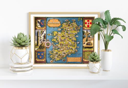 Map Of Ireland - 11X14” Premium Art Print