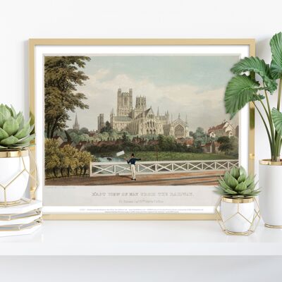 East View of Ely from the Railway – Premium-Kunstdruck im Format 11 x 14 Zoll