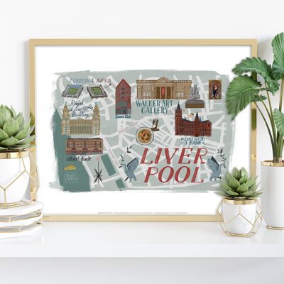 Wahrzeichen von Liverpool – Premium-Kunstdruck im Format 27,9 x 35,6 cm