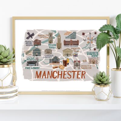 Wahrzeichen von Manchester – Premium-Kunstdruck im Format 11 x 14 Zoll