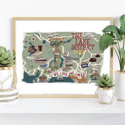 The Lake District Landmarks - 11X14” Premium Art Print