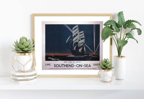 Southend On Sea Night Scene Off Pierhead - 11X14” Art Print