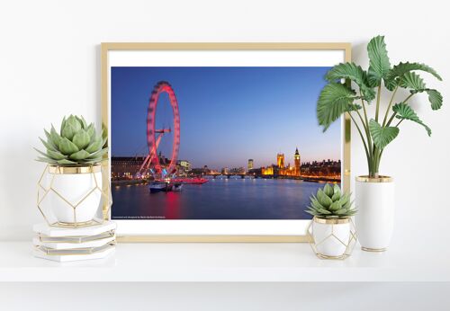 London Eye - Red Time Lapse - 11X14” Premium Art Print