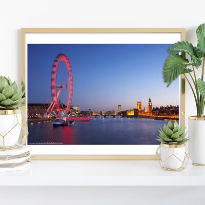 London Eye - Red Time Lapse - 11X14” Premium Art Print