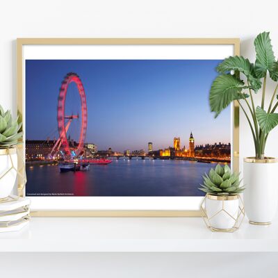 London Eye - Red Time Lapse - 11X14” Premium Art Print