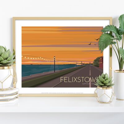 Felixstowe - Suffolk - Impresión de arte premium de 11X14"