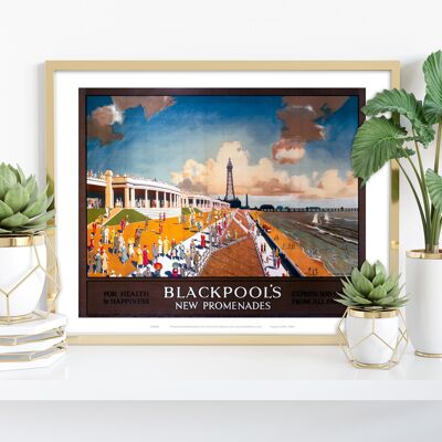 Blackpool New Promenades - Impresión de arte premium de 11X14"