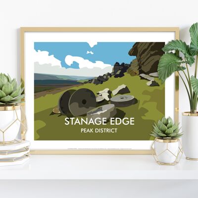Stanage Edge - Distrito de los picos - Impresión de arte premium de 11X14"