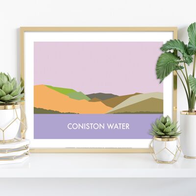 Agua de Coniston - Distrito de los lagos - Impresión de arte premium de 11X14"
