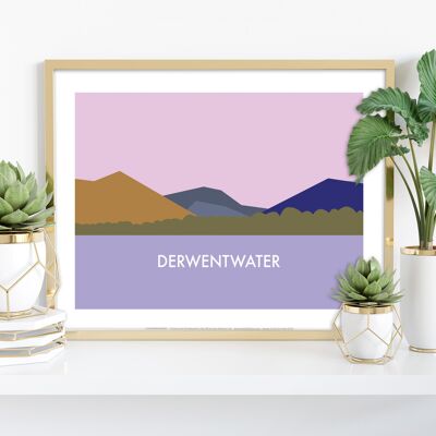 Derwentwater - Distrito de los lagos - Impresión de arte premium de 11X14"