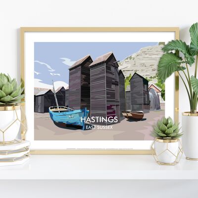 Hastings - East Sussex - Impresión de arte premium de 11X14"