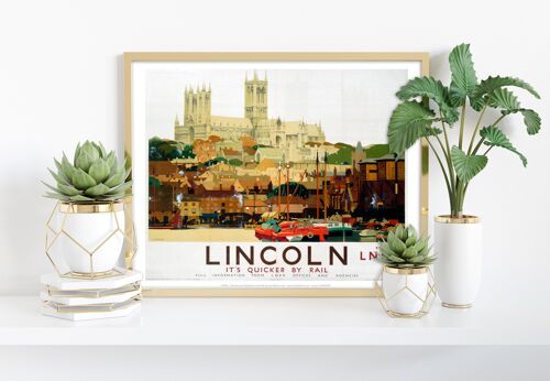 Lincoln, It's Quicker By Rail - 11X14” Premium Art Print
