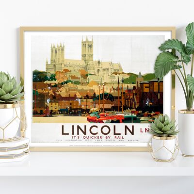 Lincoln, It's Quicker By Rail - 11X14” Premium Art Print