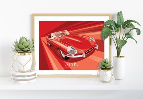 Jag E-Type By Artist Stephen Millership - Premium Art Print